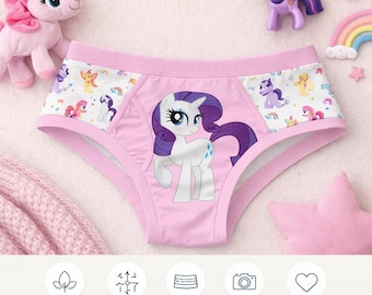 Slipjes met ponyprint, roze kawaii ondergoed, schattige katoenen slipjes met dierenprint, cadeau voor ponyliefhebbers