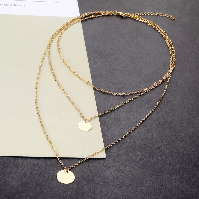 Gold Necklace. Gold Layered Necklace 