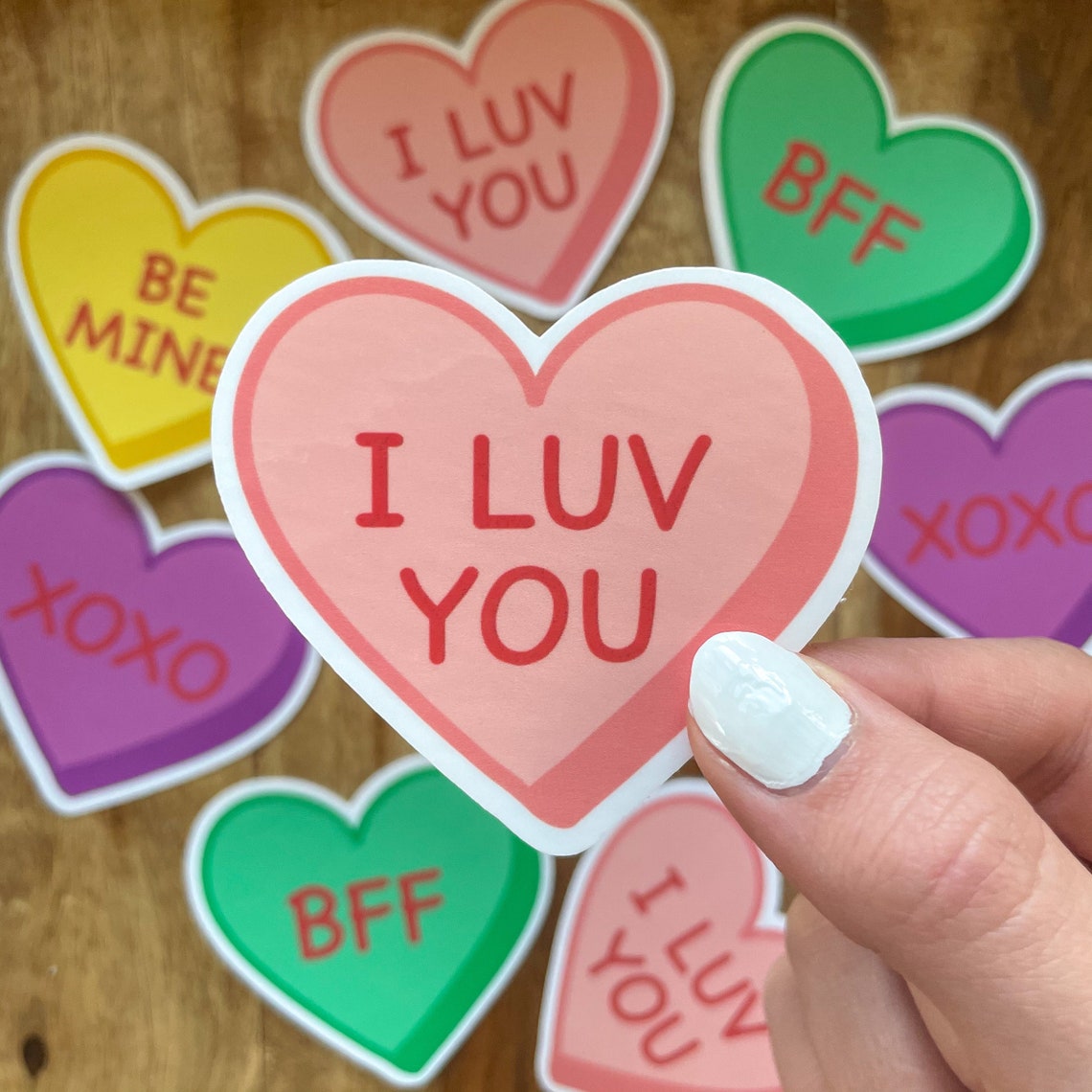 Candy Heart Sticker // Conversation Hearts Stickers // Etsy