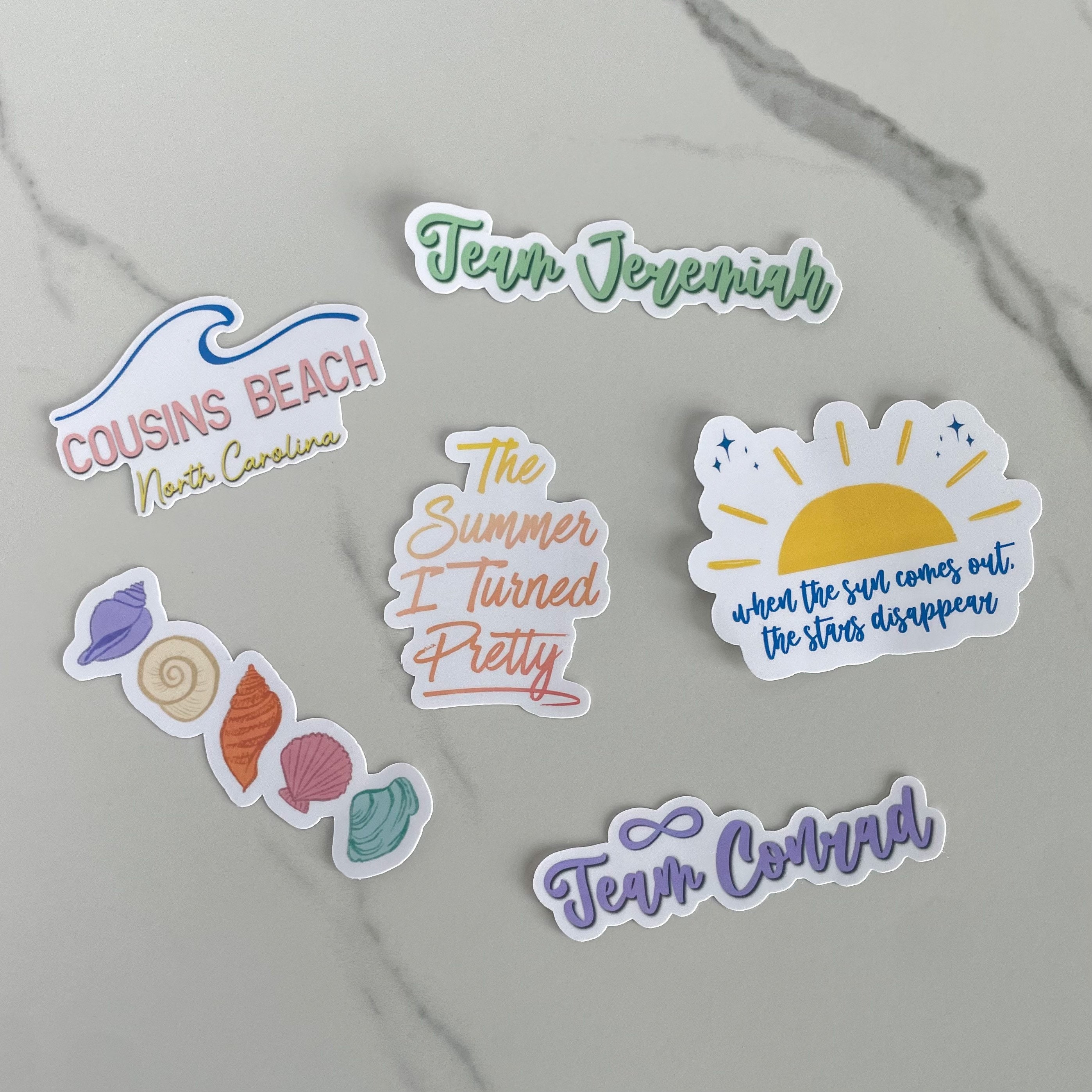 The Summer I Turned Pretty Sticker Pack // TSITP Merch // Conrad and  Jeremiah Fisher Stickers // Cousins Beach Sticker Pack // Summer 