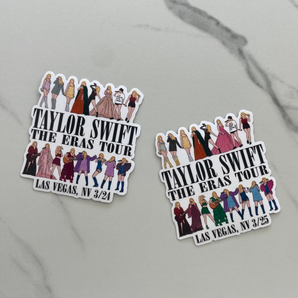 The Eras Tour Stickers Las Vegas Shows // TS Concert Sticker Custom Eras Tour // TS Merch Decal // Swift Gifts