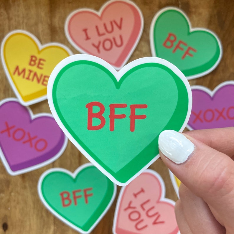 Candy Heart Sticker Conversation Hearts Stickers Valentine\u2019s Day Sticker Valentine\u2019s Day Gift Valentine\u2019s Day Custom Decor