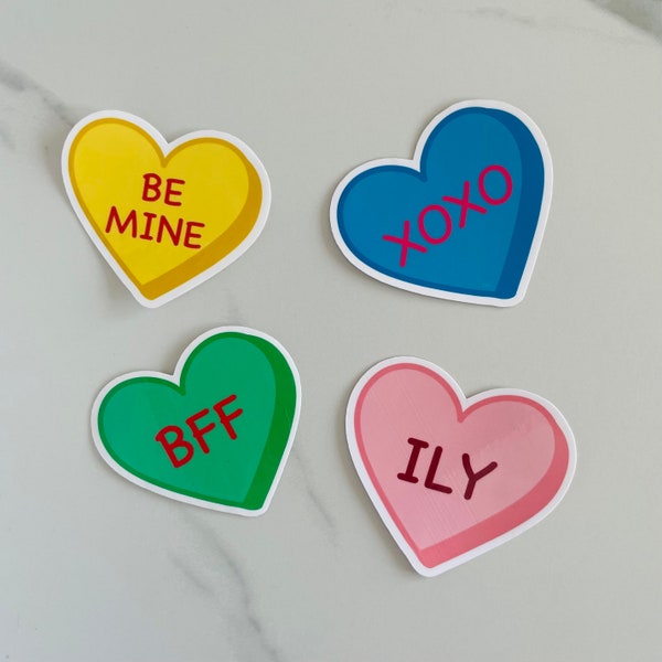 Candy Heart Sticker // Conversation Hearts Stickers // Valentine’s Day Sticker // Valentine’s Day Gift // Valentine’s Day Custom Decor