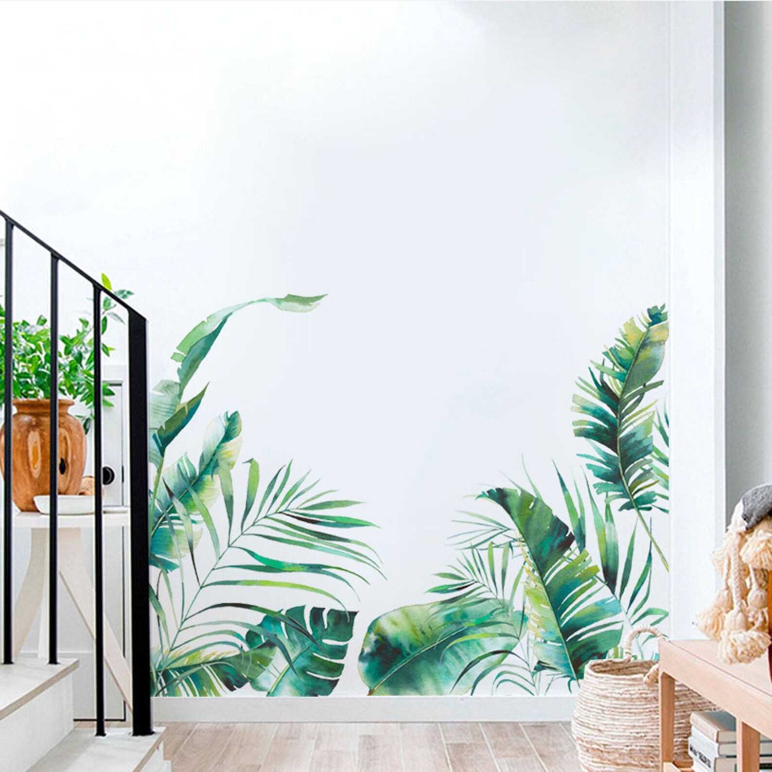 Tropical Plant Wall Sticker Plants Living Room Wall Sticker Etsy
