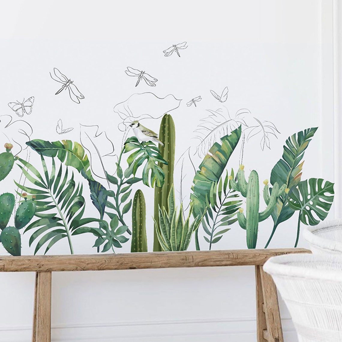 Hand Painted Plants Wall Decals Living Room Home Decor Etsy