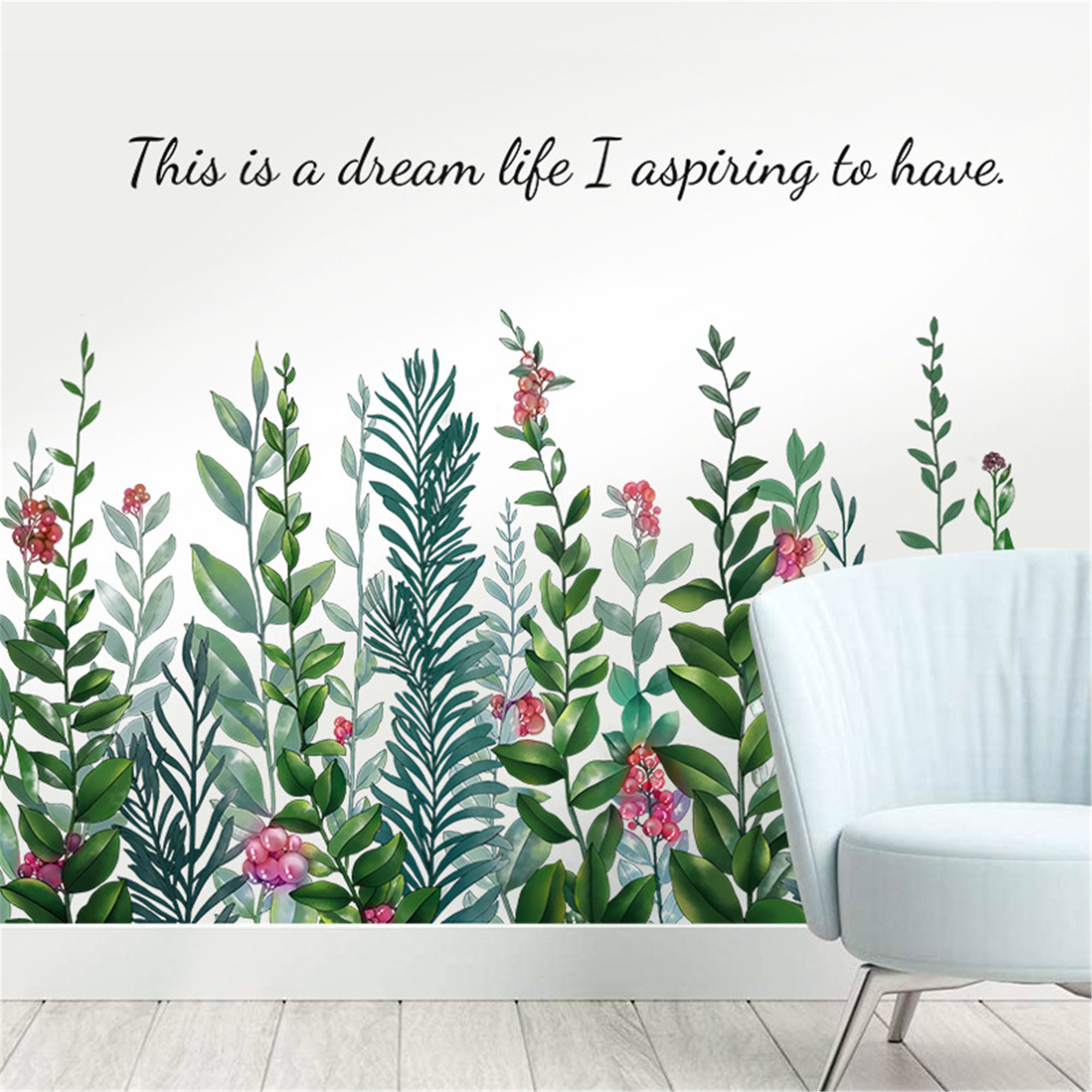 2021 Latest Tropical Plant Wall Sticker Plants Living Room Etsy