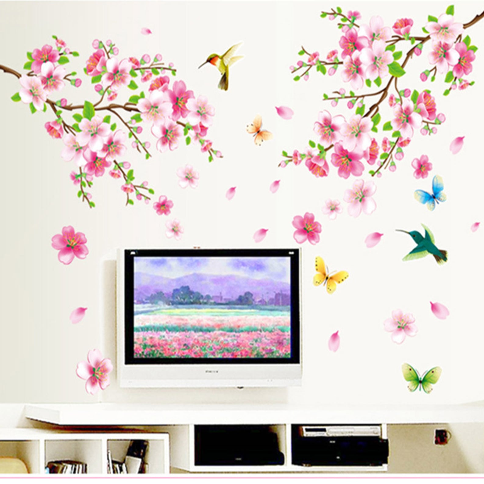 Cherry Blossom Wall Decal Blossom Flower Decorative Decals Etsy
