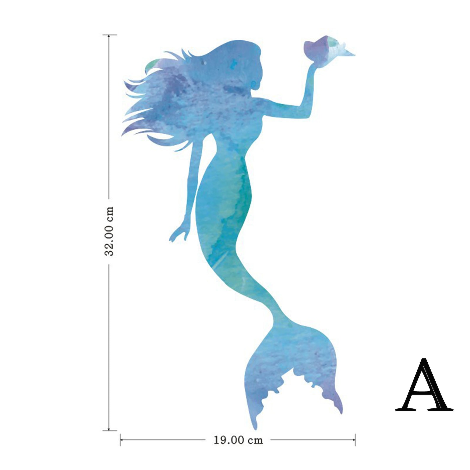 Mermaid Wall Decal Ocean Mermaid Wall Art Watercolors Etsy