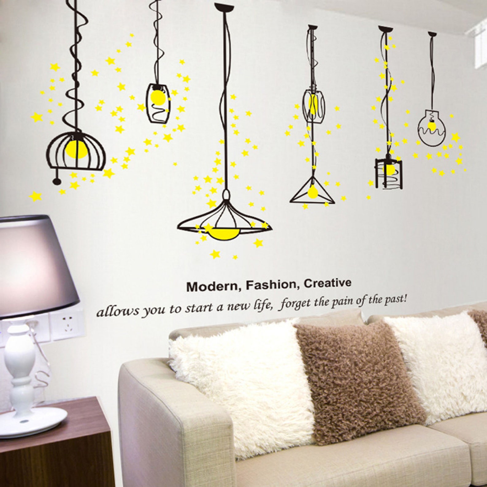 Lamp Wall Sticker Chandelier Wall Sticker Lights Wall Etsy