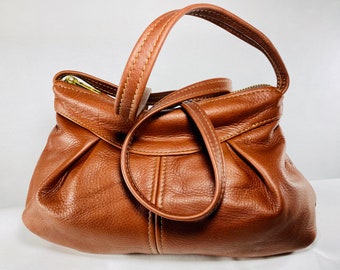 Small Leather Gathered Bag