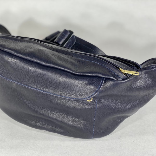 Large Leather Conceal Carry Waist Bag