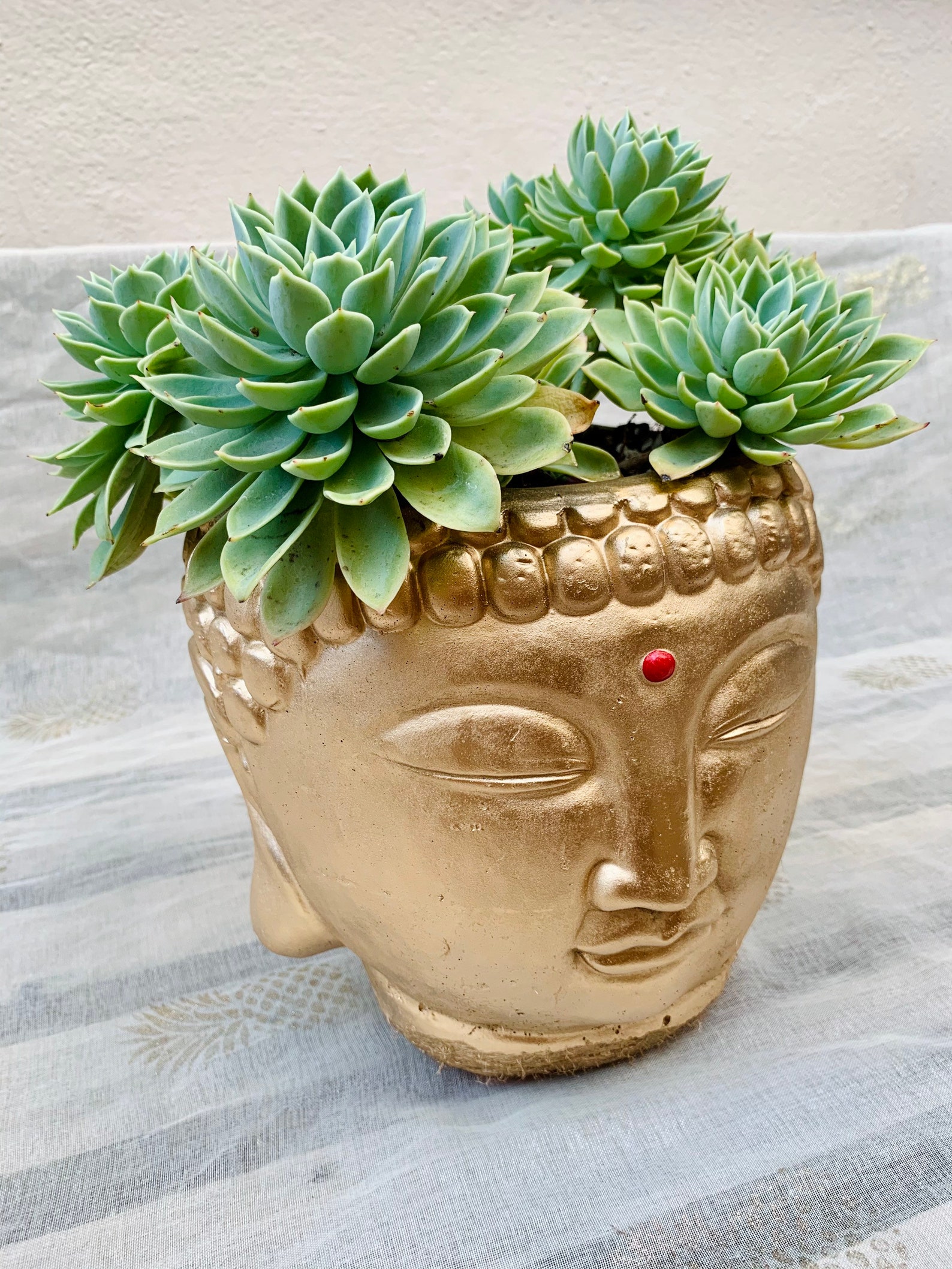 Golden Buddha planter / Buddha plant pot / golden Buddha Etsy