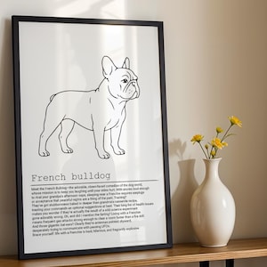 Funny French Bulldog Definition Poster for Frenchie Owners Wall Decor Idea Printable Instant Download File Print at Home Gift Idea