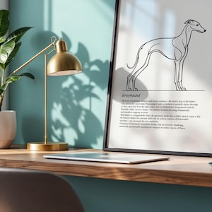 Greyhound Plakat Zabawna Definicja Sztuka Ścienna Wydrukowany Projekt Miłośnicy Greyhound Dekoracja Ścienna Minimalistyczny Pomysł Na Prezent Wydruk Domowy