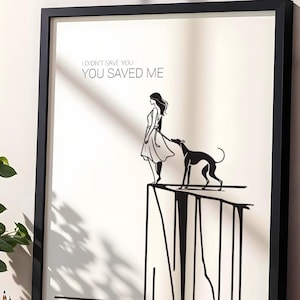 Greyhound Minimalist Poster Rescue Dog and Depression Wall Art for Dog Owner and Dog Mom Deeply Touching Wall Decor with Galgo Dog