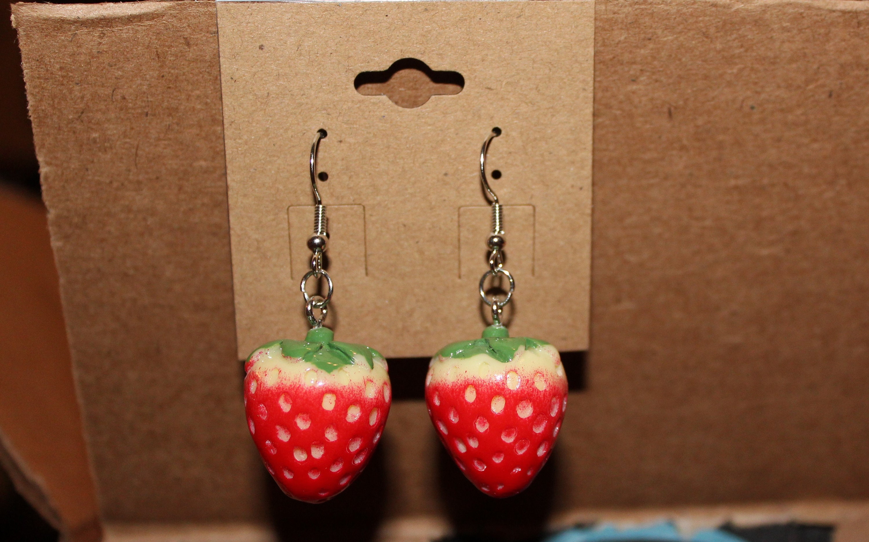 Strawberry Earrings Etsy