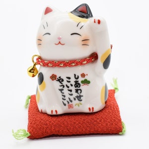 Maneki Neko Calico kleur Wenkende Kat Gelukskat voor geluk H6,0cm 7531