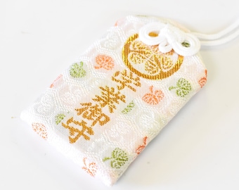 Japanese OMAMORI AMULET CHARM "Study Improvement" white from Zojoji Japan