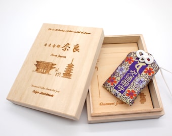 Japanese OMAMORI AMULET CHARM for "Safety Driving" blue from Enshu Sigisan Bisyamon Ten from Nara Japan