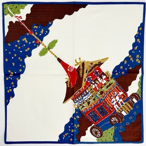 Kyoto Gion Matsuri Festival Blue Furoshiki traditional Japanese wrapping cloths made in Japan