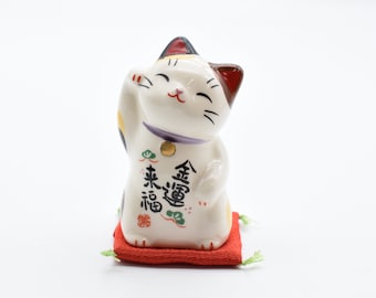 Maneki Neko Couleur Or Beckoning Cat Chat chanceux pour la chance d’argent H7.0cm 7743