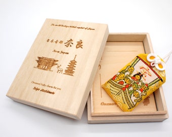 Japanese OMAMORI AMULET CHARM for "Good luck for money and business" yellow from Enshu Sigisan  from Japan