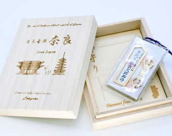 Japanese OMAMORI AMULET CHARM for "Sacrifice" white from Enshu Sigisan Bisyamon Ten from Nara Japan