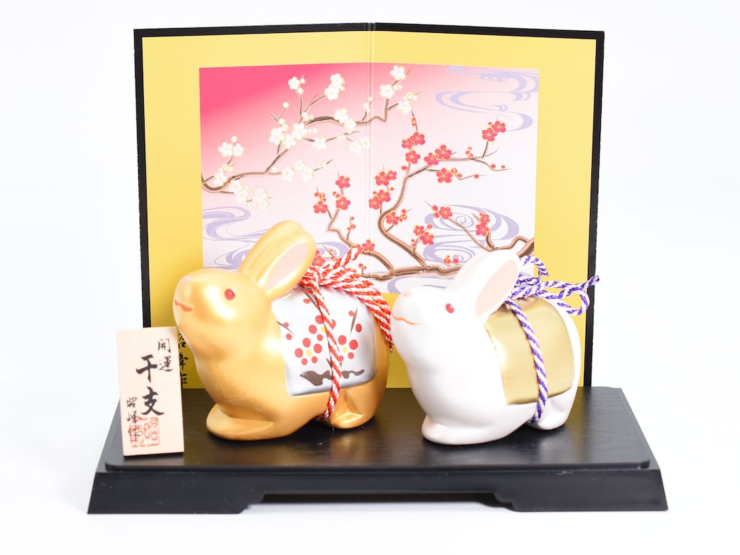 Happy Rabbit /new Year Rabbit Gold and Silver Color Set for