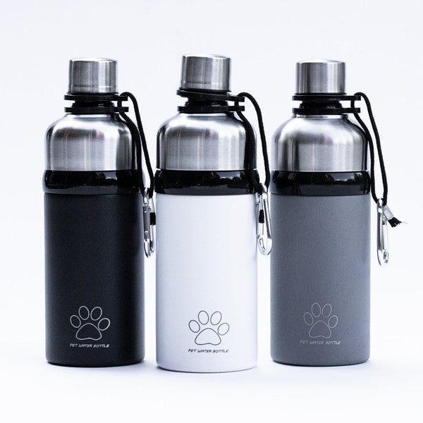 Travel Water Bottle for Dogs | 16 oz. Stainless Steel Bottle | Gift for animal lovers