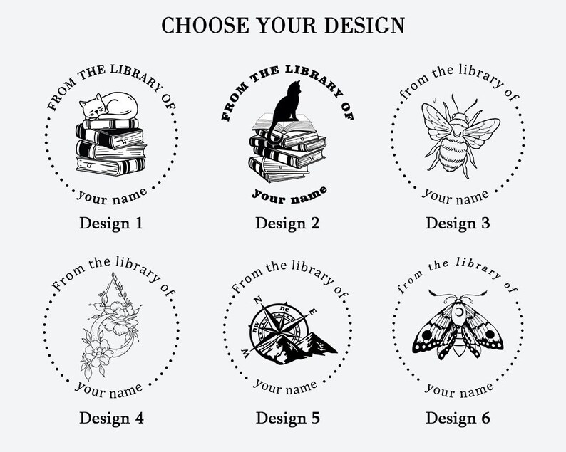 Book Embosser Personalized , From the Library of Stamp , Ex Libris Stamp , Rubber Stamp, Self