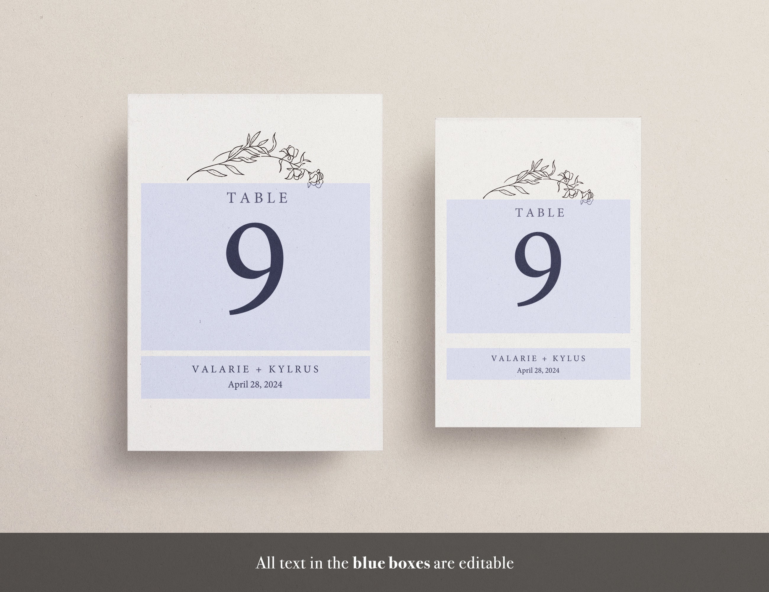 Classic Table Number Template | Elegant Leaf Wreath | Instant Download ...