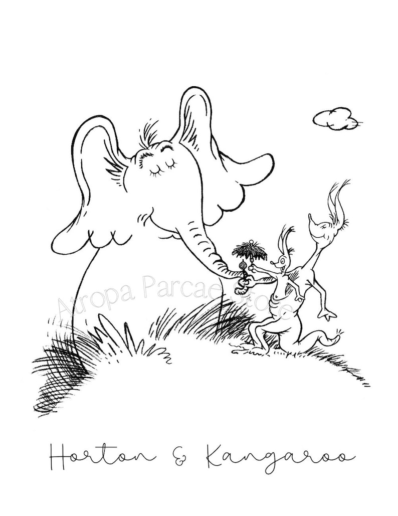 Horton Hears a Who Print Dr Seuss Illustration Jane and Rudy Etsy Canada