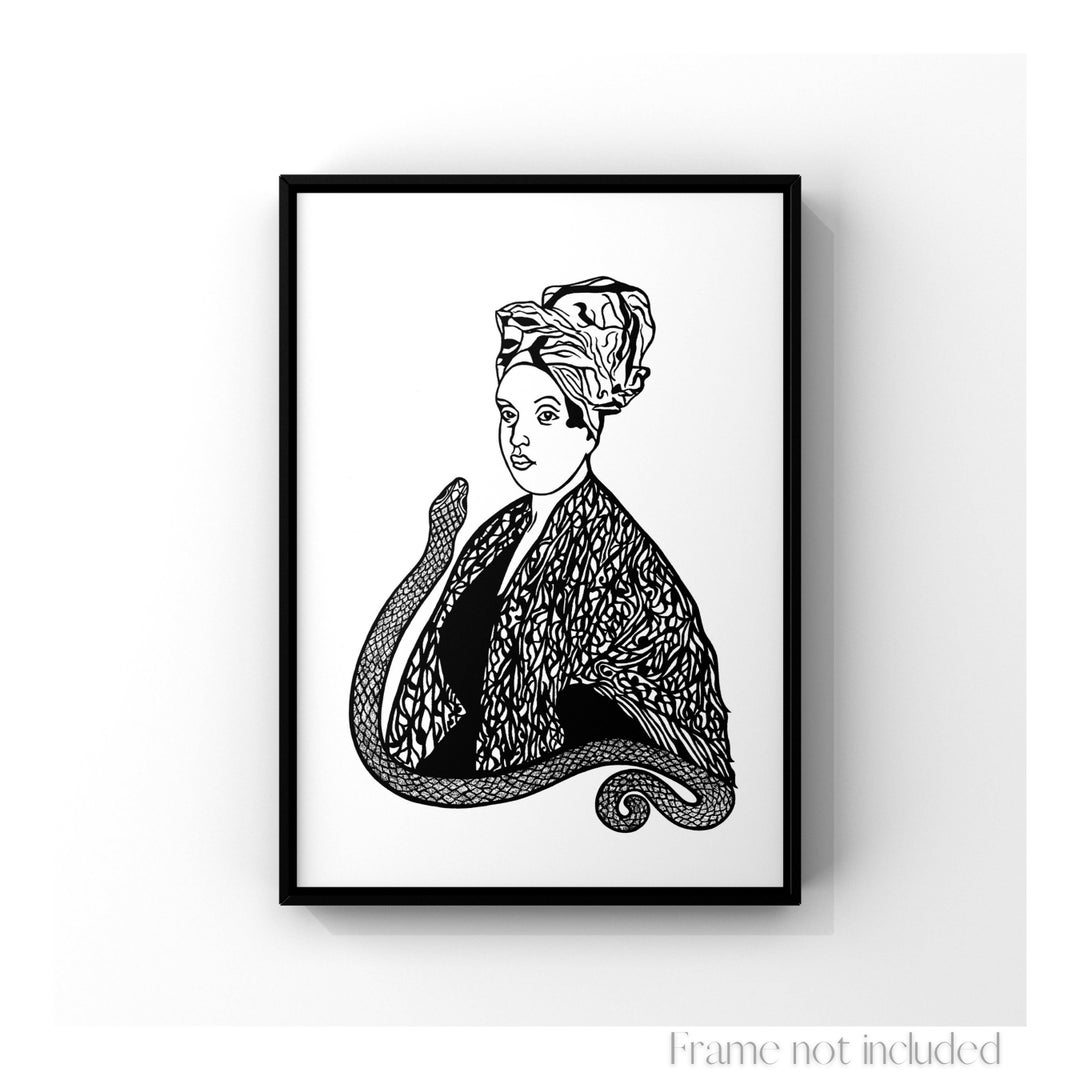 Marie Laveau Portrait Voodoo Priestess Print Witch Drawing New Orleans ...