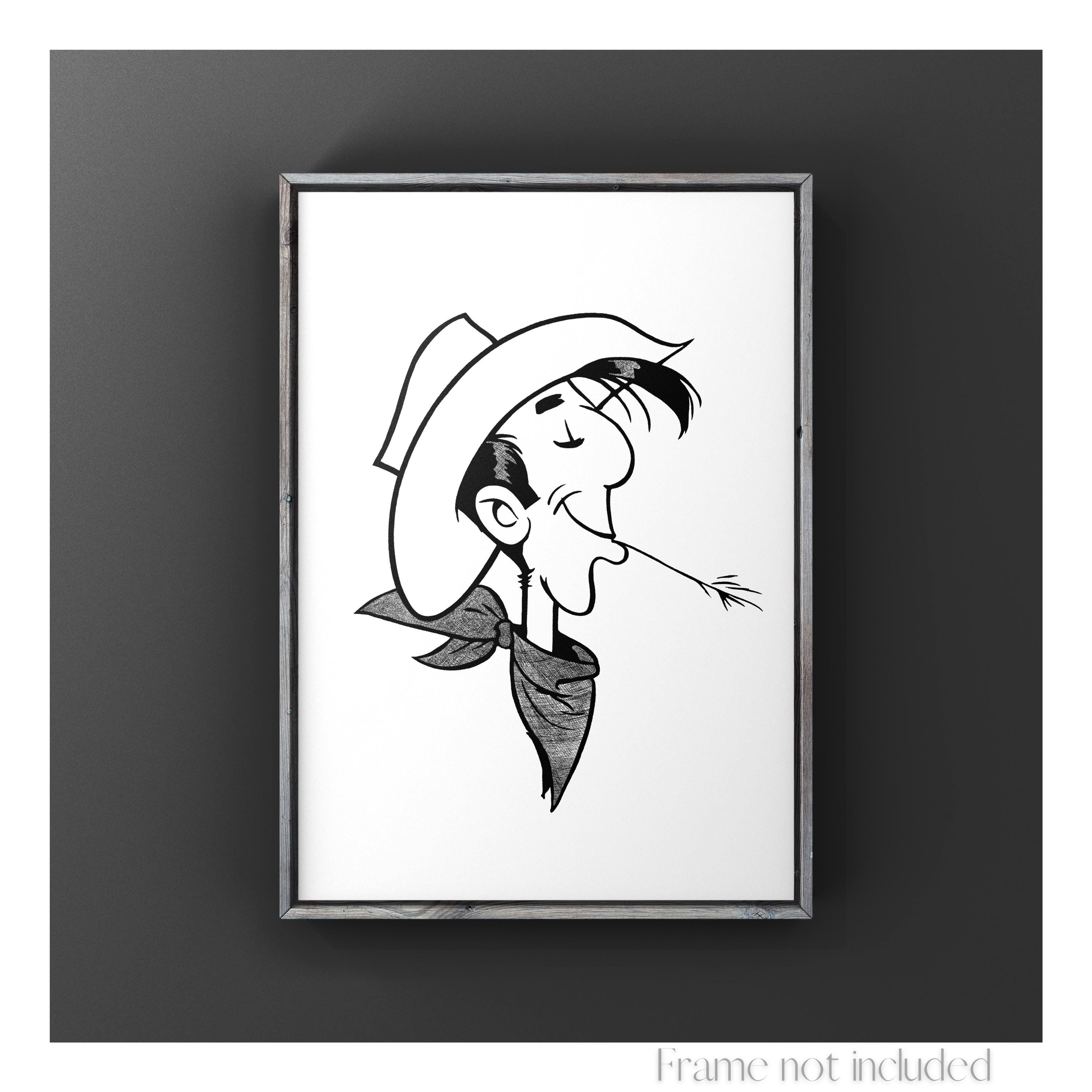 Plaque Décorative Lucky Luke En Tôle 14x20cm - Humoristique, Thème Western - Pour Déco Ou Cadeau