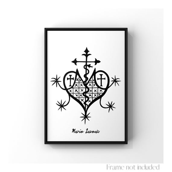 Veve Marie Laveau Voodoo Symbol Print Loa Sigil New Orleans Magic Poster  Protection Occultism Haitian Wall Decor African Art Talisman - Etsy