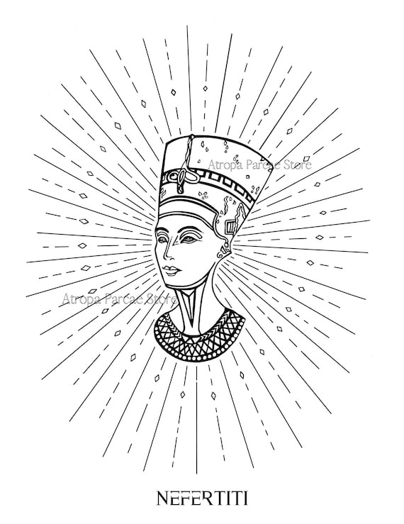Nefertiti Stampa Faraone Ritratto Regina Antico Egitto Illustrazione  Mitologia egizia Faraone Akhenaton Ritratto Reale Disegno Arte Poster -   Italia