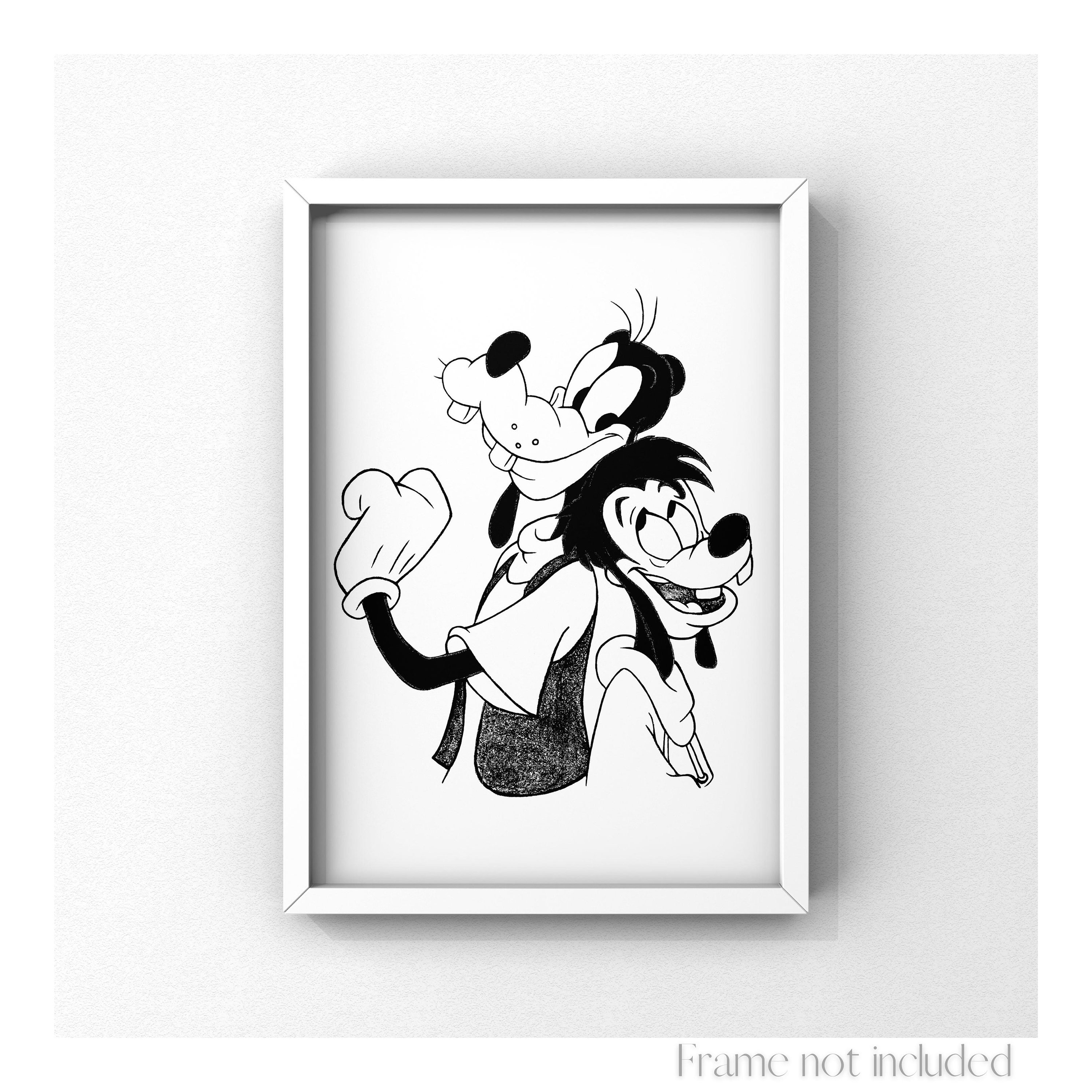 Max and Goofy Print A Goofy Movie Walt Disney Illustration