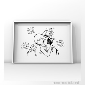 Betty & Jughead Bughead Christmas Forsythe Pendleton Jones III Betty Cooper Archie Comics Illustration Print Riverdale Drawing Retro Sketch