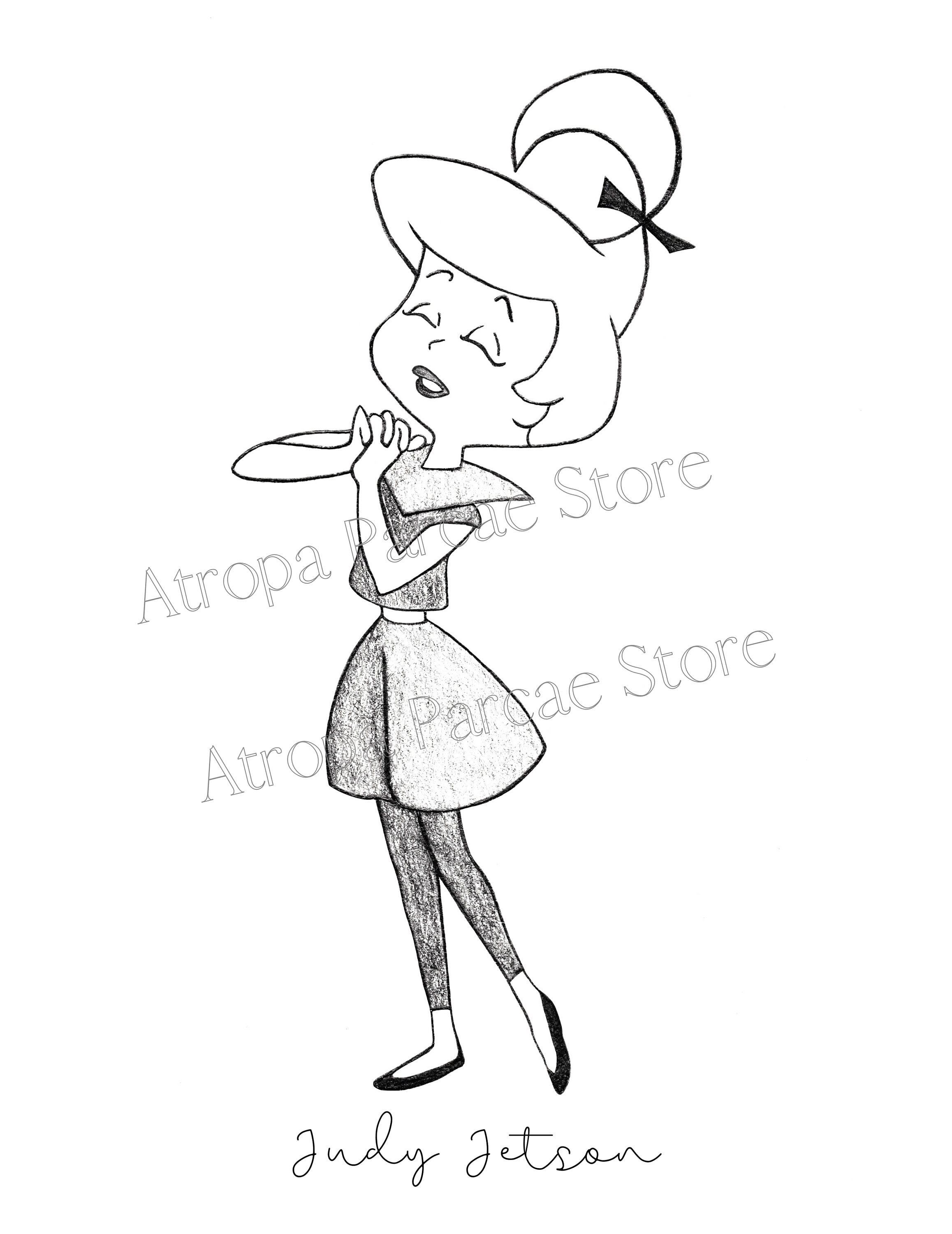 Judy Jetson the Jetsons Print Anime Janet Waldo Illustration