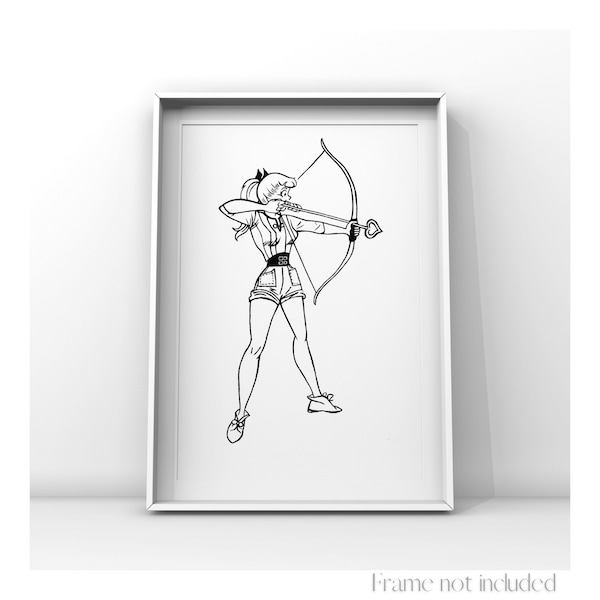 Betty Cooper Archie Comics Illustration Print Lili Reinhart Cartoon Riverdale Drawing Retro Vintage Pint up Cupidon Sketch