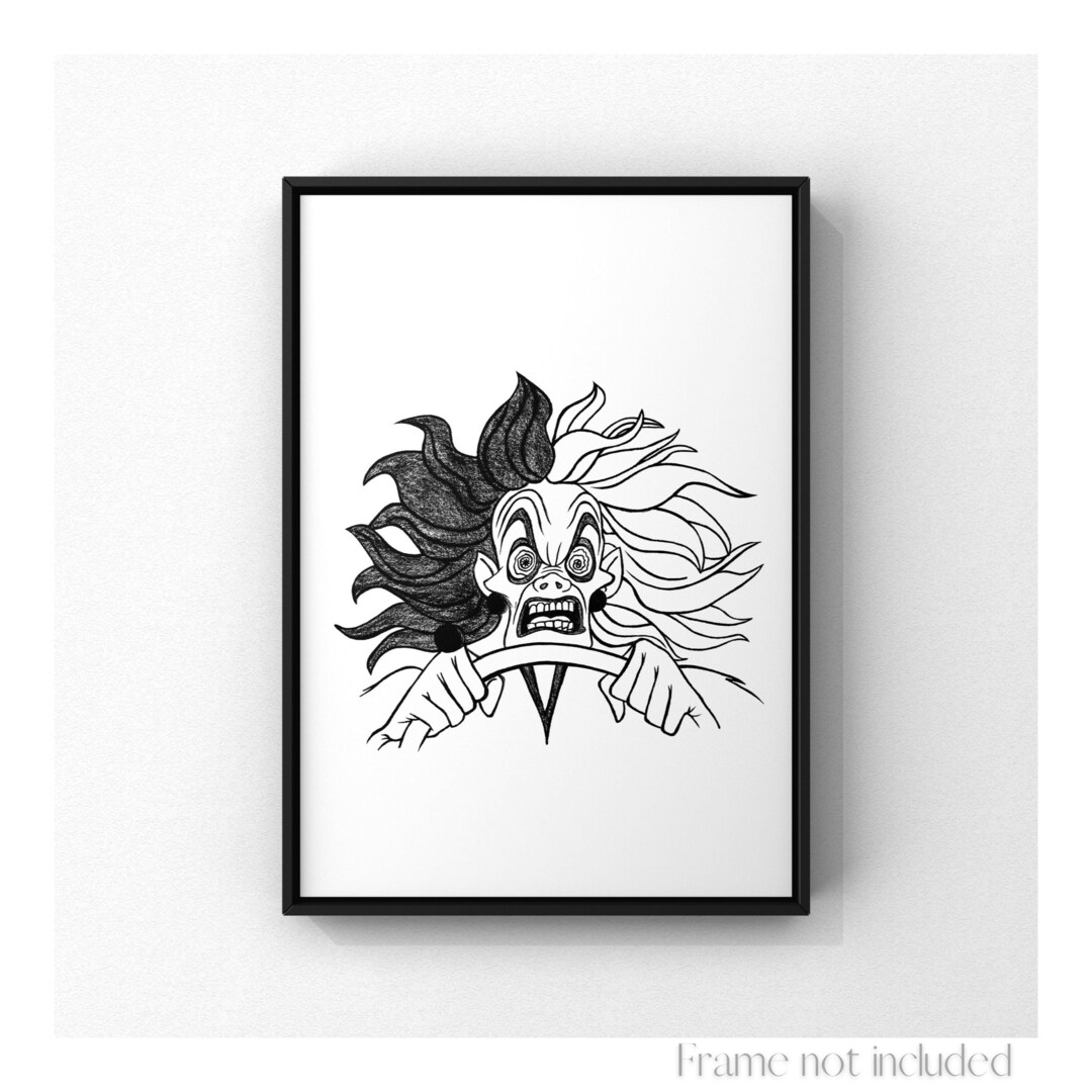 101 Dalmatians Cruella De Vil Print One Hundred and One Dalmatians ...