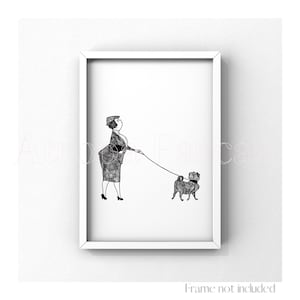 101 Dalmatians Short Coupled One Hundred and One Dalmatians Walt Disney Dog Mom Illustration Print Pug Vintage Pet Poster Sketch