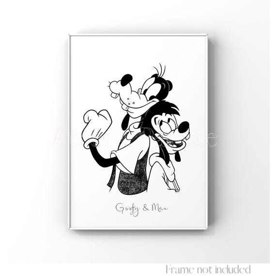 マックスとグーフィーのアートプリント、グーフィーの映画、ウォルト