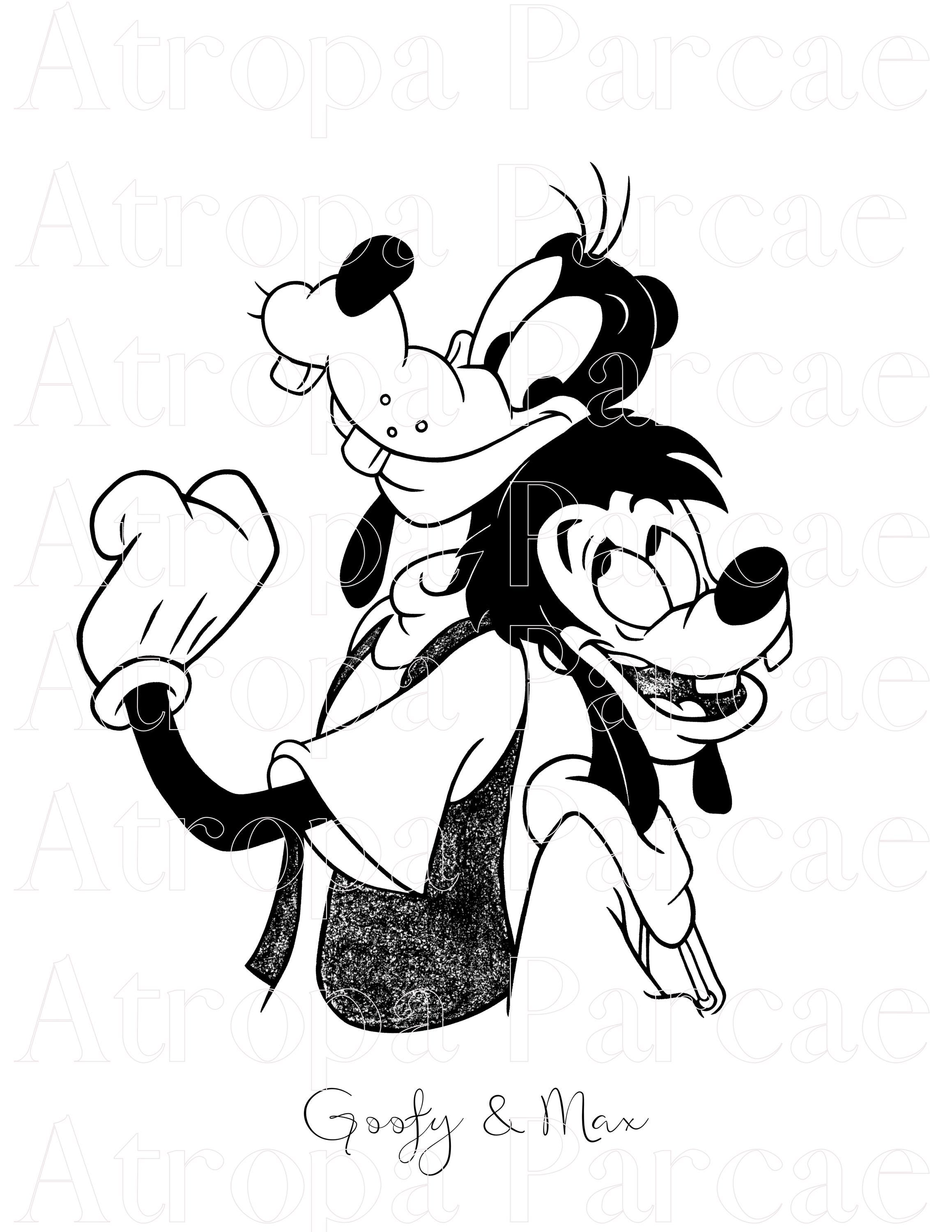ブロッターアート ひょっこりグーフィー マックスとグーフィーのアートプリント、グーフィーの映画、ウォルト