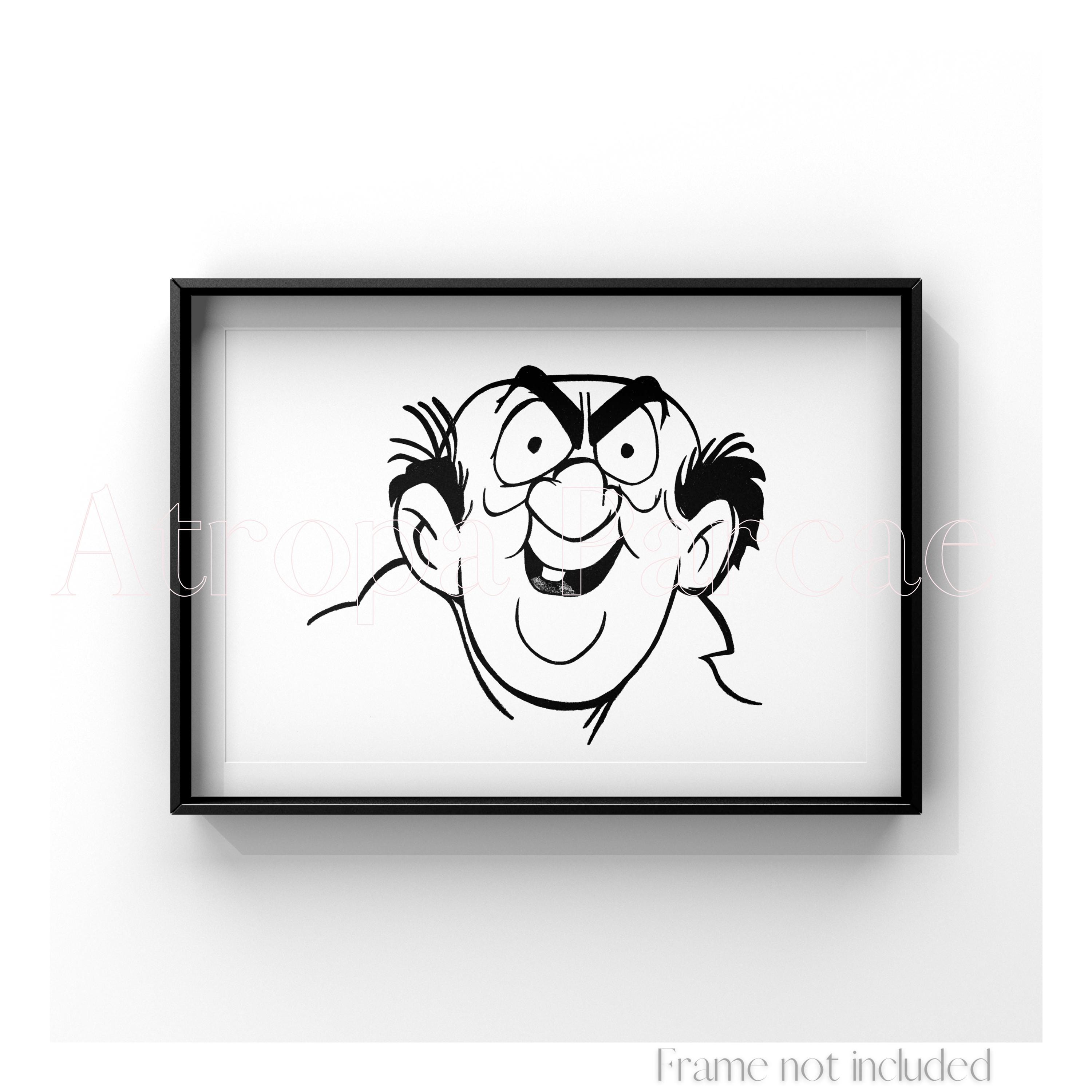 Gargamel the Smurfs Print Illustration the Smurfs Sorcerer Anime