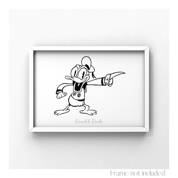 ドナルドダックウォルトディズニーイラストプリントアニメ