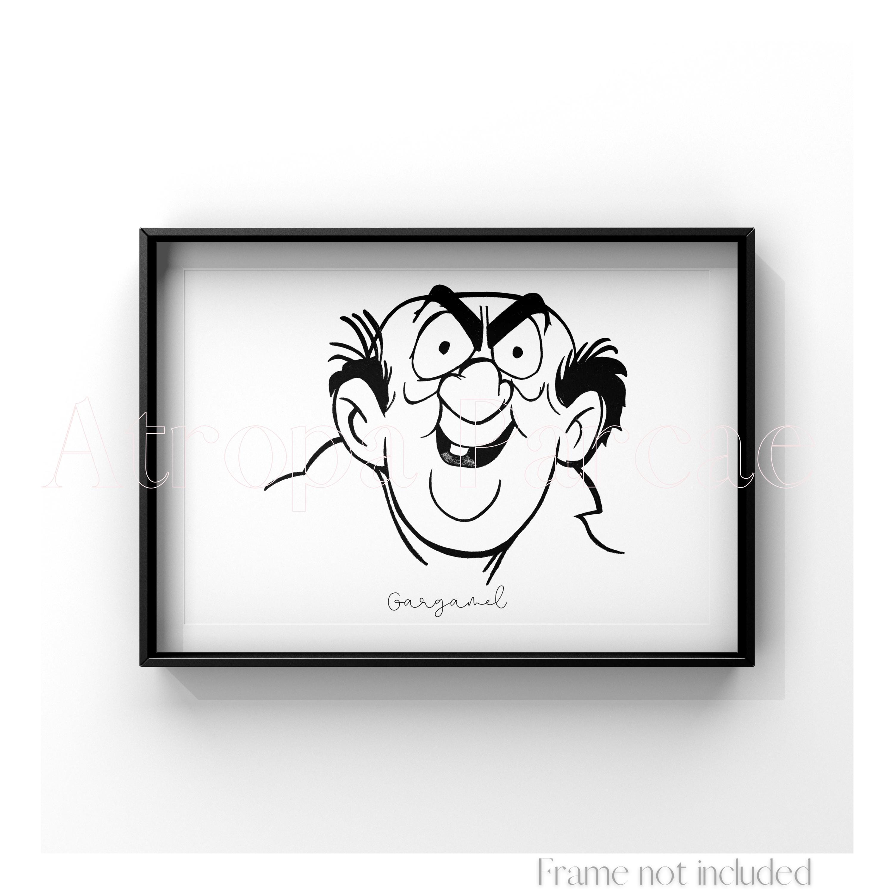 Gargamel the Smurfs Print Illustration the Smurfs Sorcerer Anime