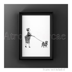 Digital Download Short Coupled Print 101 Dalmatians Drawing Dog Mom Walt Disney Illustration Carlin  Anime Poster
