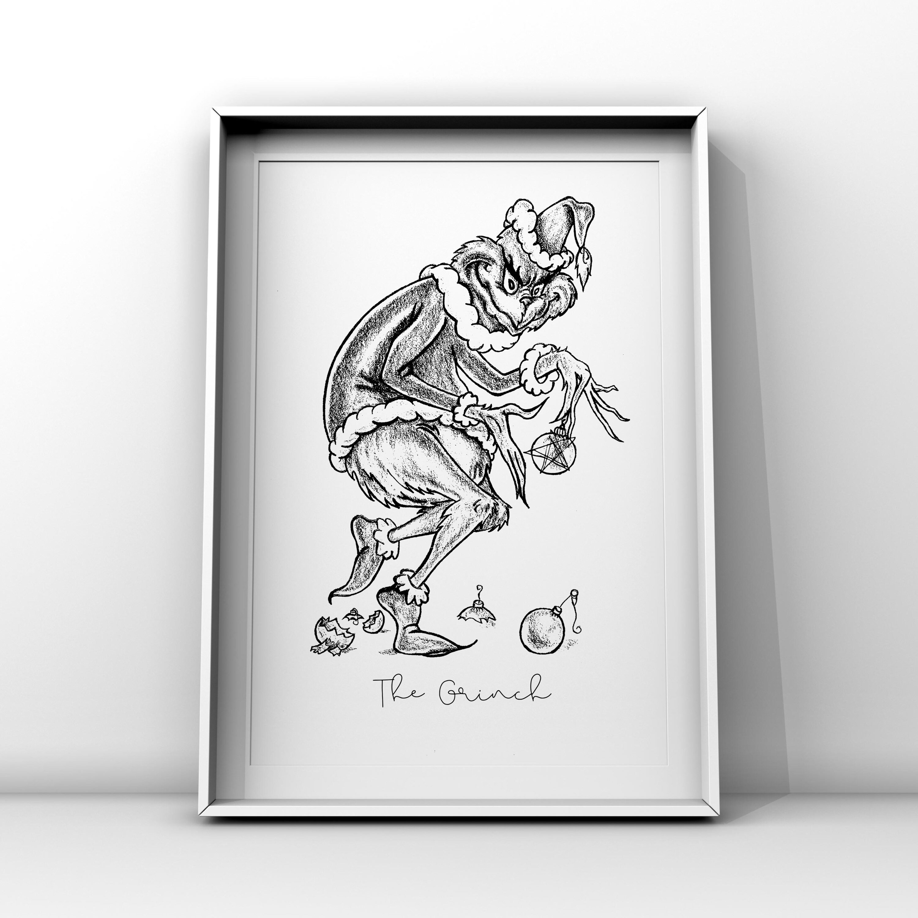 How The Grinch Stole Christmas Dr Seuss Illustration Print Art Etsy