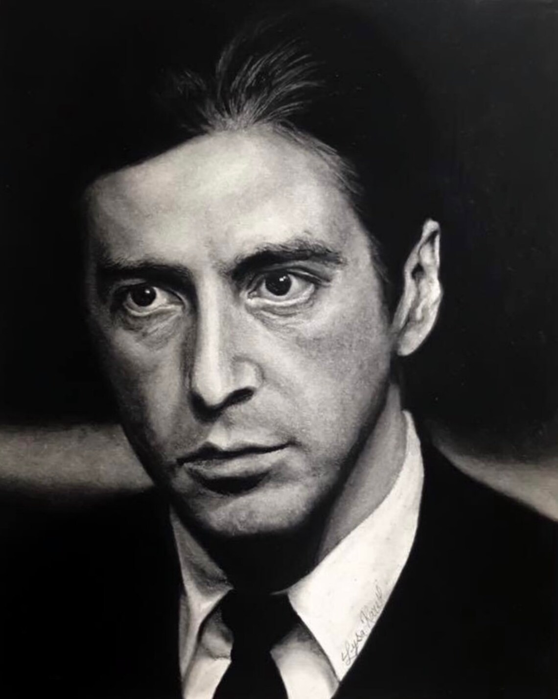 Al Pacino Michael Corleone The Godfather Portrait Drawing Etsy